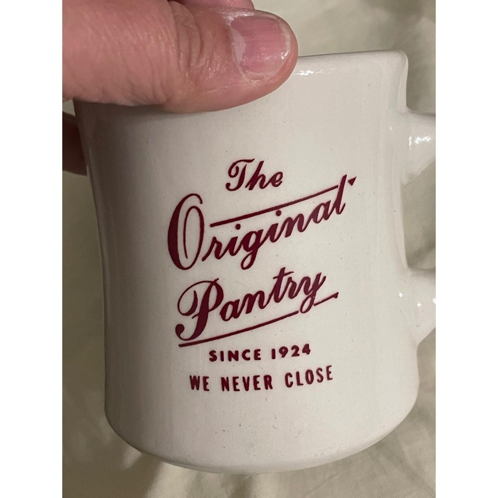 The Original Pantry Restaurant LA Vintage Ceramic Coffee Mug LA "We Never Close"